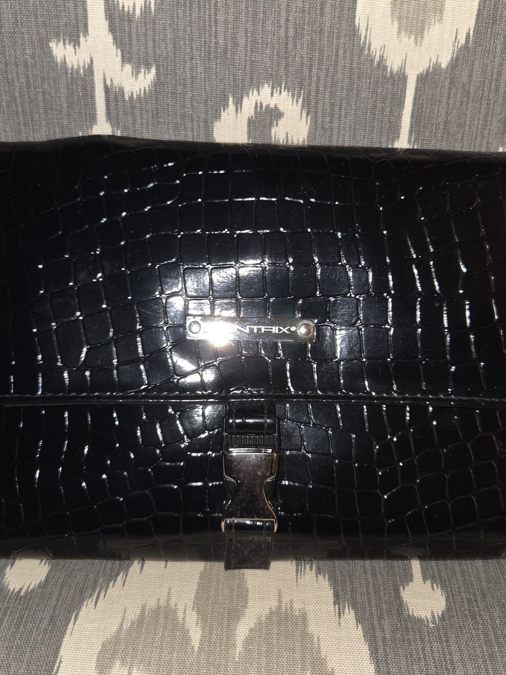 Black Croc-Embossed Cutting Case For Hair Cutting Tools